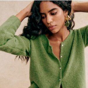 Sézane Garden Green Gaspard Cardigan XS NWT